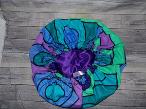 African Print - purple, blue and green