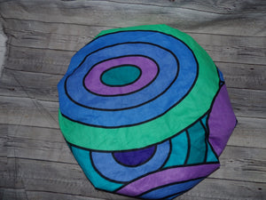 African Print - purple, blue and green